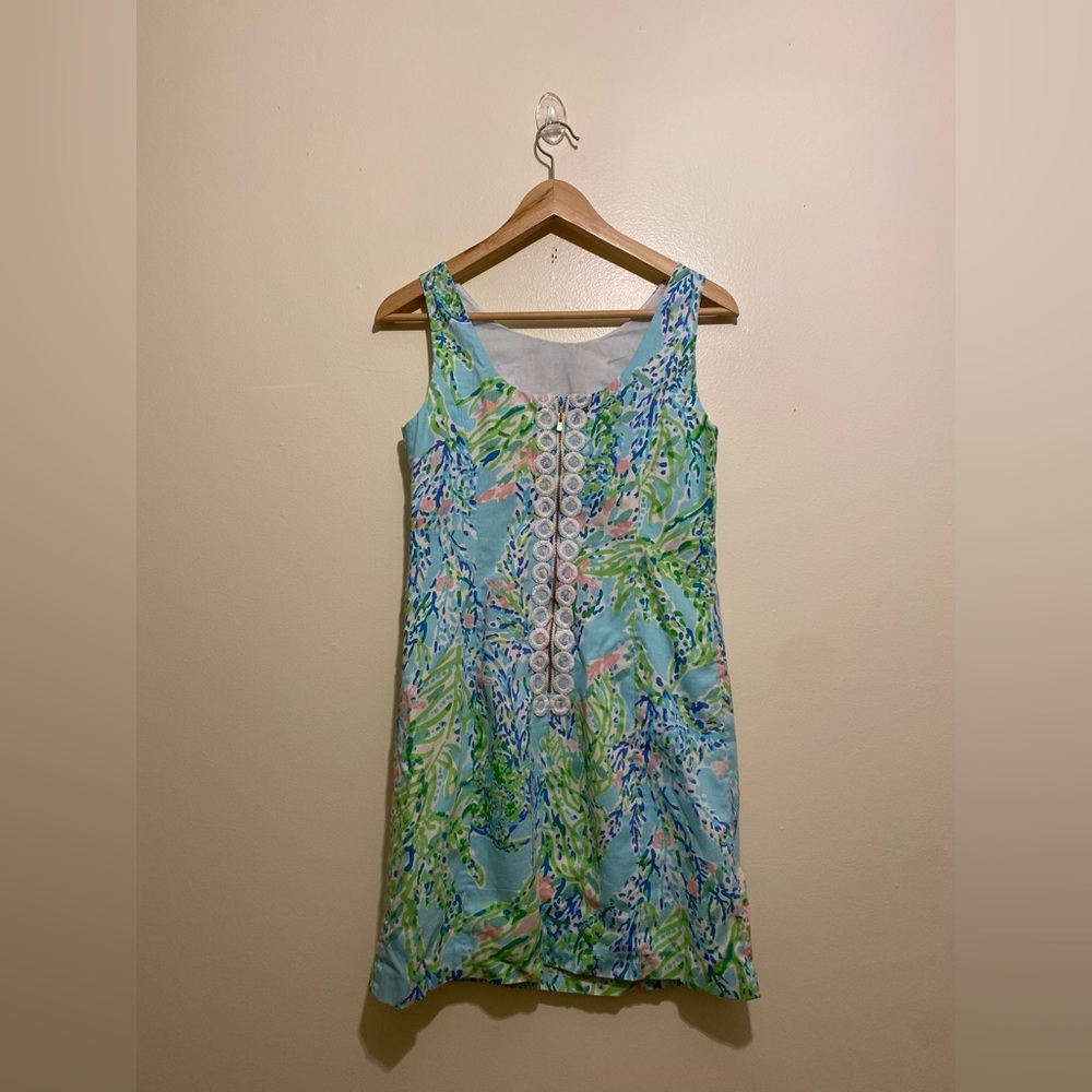 Lilly Pulitzer Vibrant Blue and Green Mini Dress. Size 2 - Picture 2 of 9